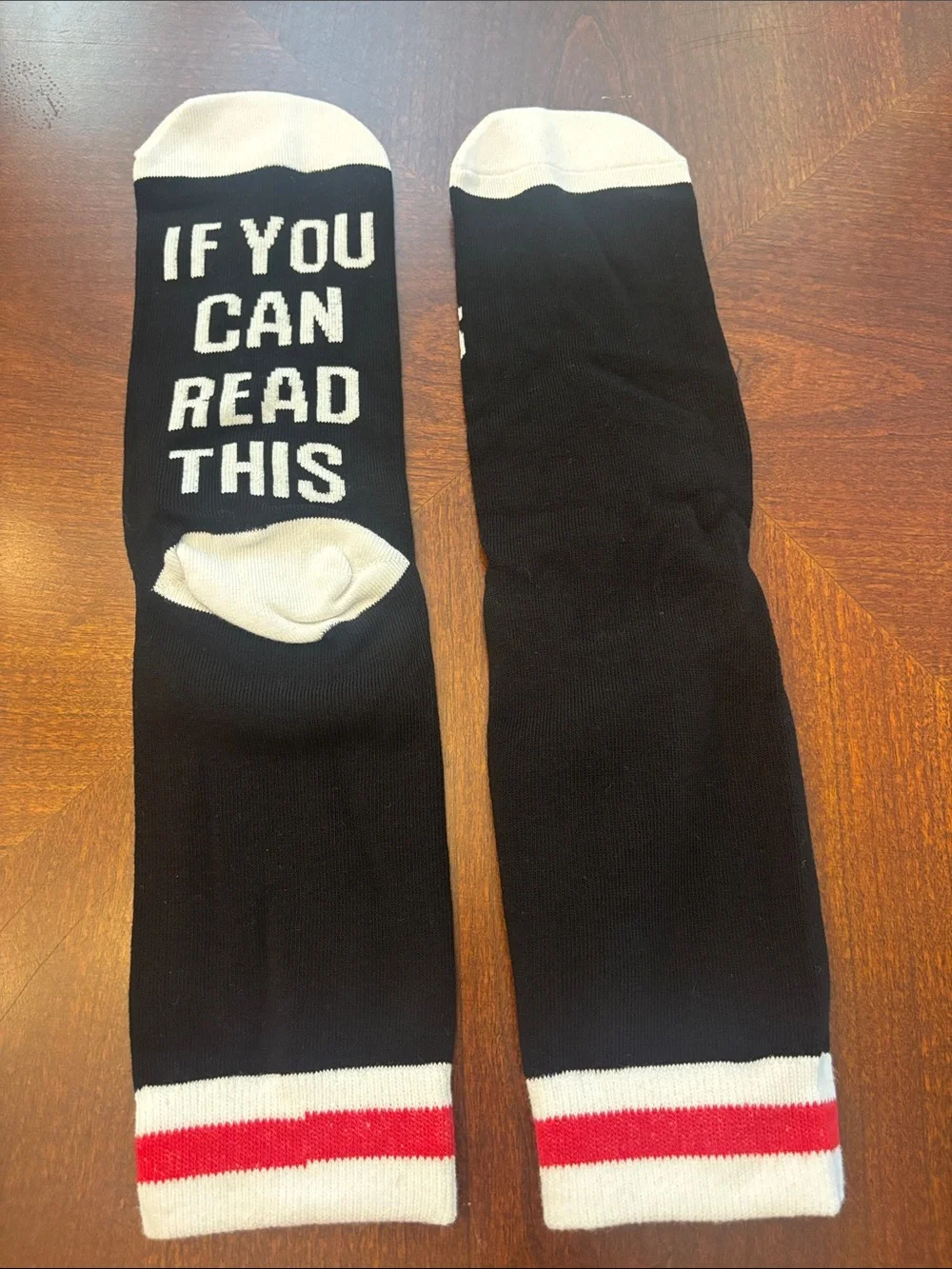 Black & White 'If You Can Read This' Novelty Game Day Socks